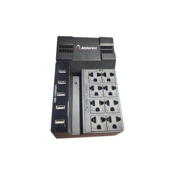 Regulador Ablerex/ab-r1208usb 1200va/600w/120v/8 Tomas/5 Puertos USB para Carga