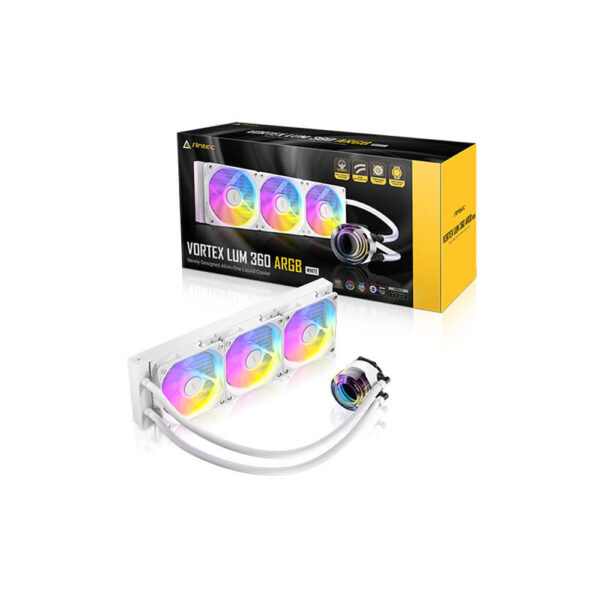 Cooler Antec/vortex Lum 360argb White Incluye ARGB Controller Compatible Am4 Am5 Hasta Lga1851