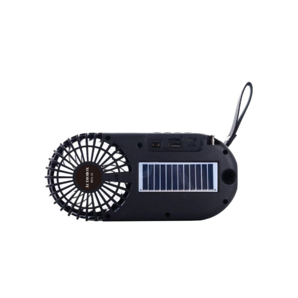 Parlante Audiobox/ventilador Portatil Fm Radio Bluetooth Carga Solar