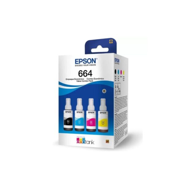 Botellas Epson T664 Pack 4 Negro/cyan/magenta/amarillo L200/l350/l355