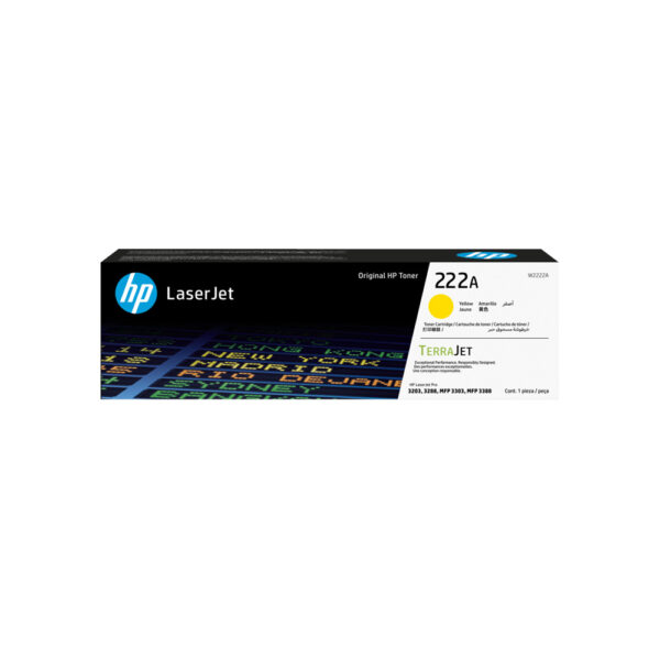 Consumible Hpinc/toner 222a Amarillo Laserjet 3201/3202/3303 1200 Pag W2222a