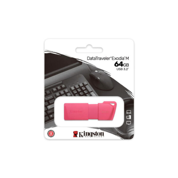Flashmemory Kingston Datatraveler Exodia M 64gb Pink Neon USB 3.2