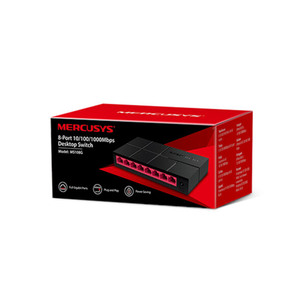 Switch Mercusys Ms108g 8 Puertos Gigabit / Desktop / Plastico