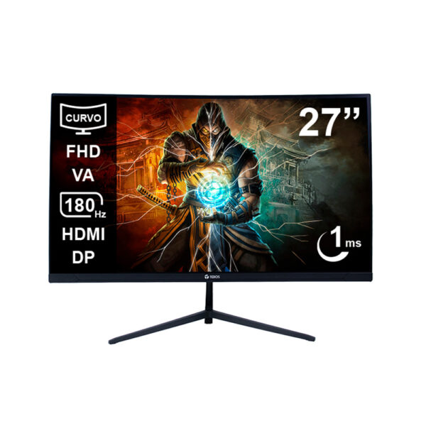 Monitor Teros Te-2787g 27 Pulg Gaming Curvo FHD 1920x1080 180 Hz – 1ms Audio Out 1hdmi 1dp