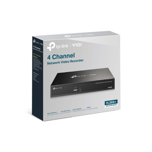 Grabadora Tplink/vigi Nvr1004h/4 Canales/1 Rj45 /1 HDMI y 1 Vga/1 Disco de 10tb