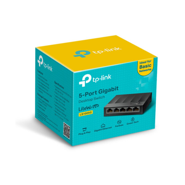 TPLSWINO0LS1005G_1.jpg Switch Tp-link Ls1005g 5 Puertos Gigabit, Cubierta Plastica, Diseño Escritorio, Plug & Play